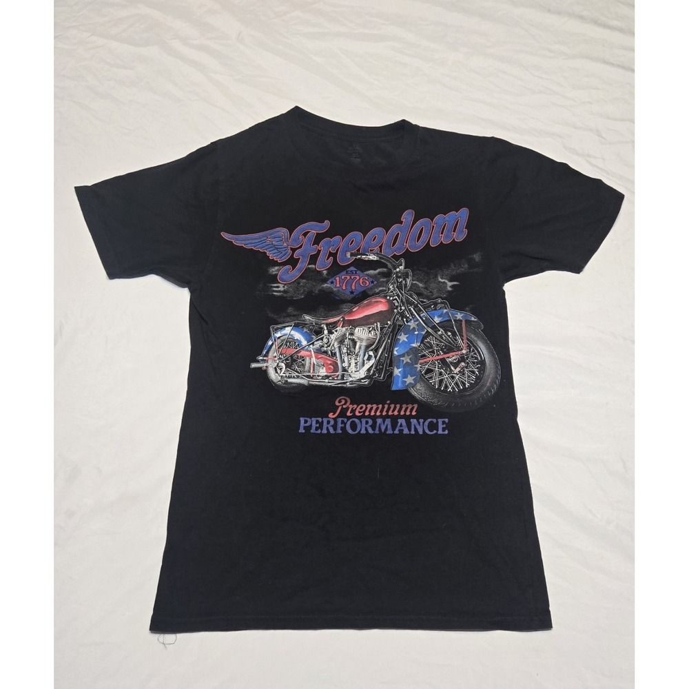 Freedom Motorcycle Shirt Size M Mens Premium Performance 1776‎ USA Black